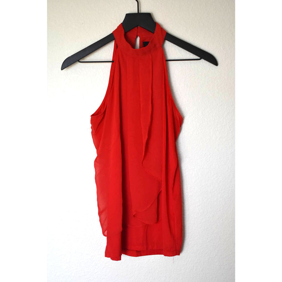 Zara Tops - Zara Collection Evening Red Ruffle Halter Top Size M
